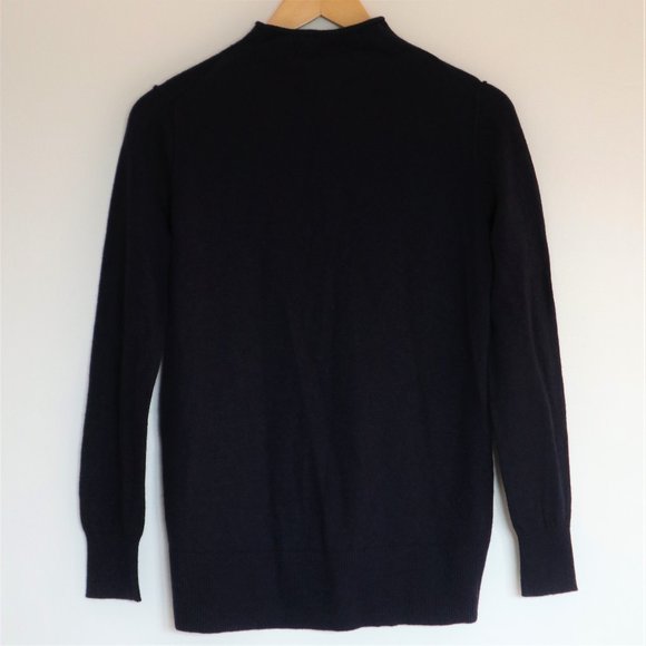 Banana Republic Navy Italian Wool-Cashmere Turtleneck Sweater - Picture 2 of 7